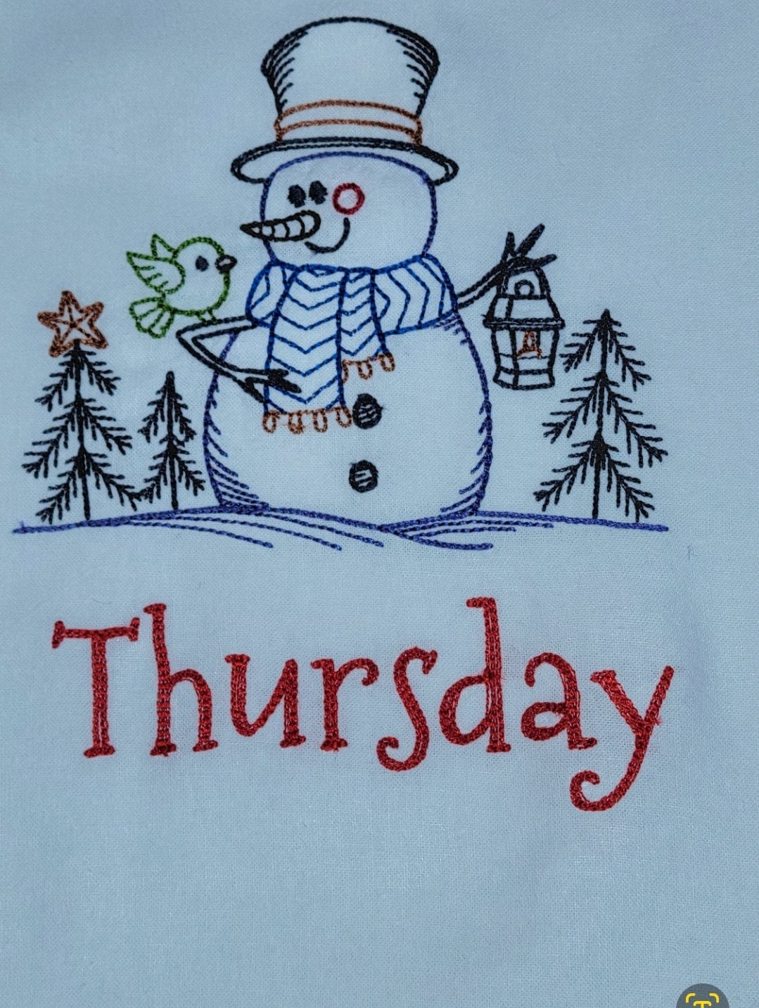 Fast Shipping | Day of Week Towel Set | Tea Towel | Holiday Decor | Dish Towel | Kitchen Decor | Gift Idea | Christmas Towels | Snowman |