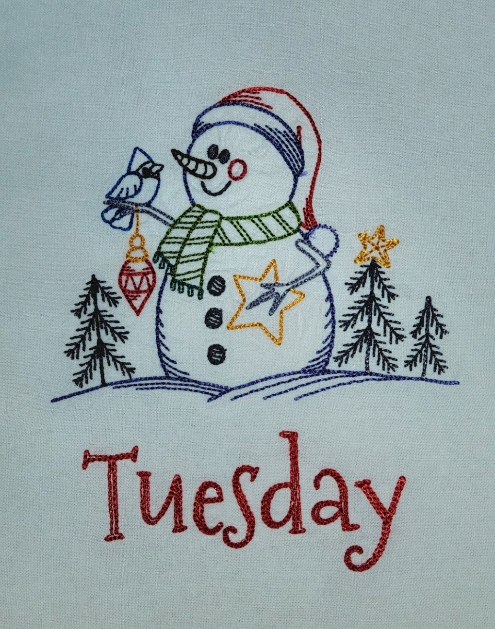 Fast Shipping | Day of Week Towel Set | Tea Towel | Holiday Decor | Dish Towel | Kitchen Decor | Gift Idea | Christmas Towels | Snowman |