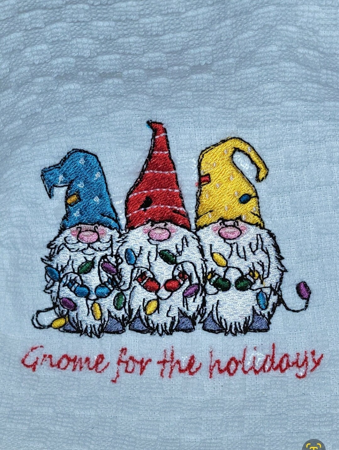 Ships within 24 hours | Gnome for the Holidays Embroidered Towel | Guest Towel | Holiday | Christmas Decor | Gift Idea | Gnomes | Kitchen