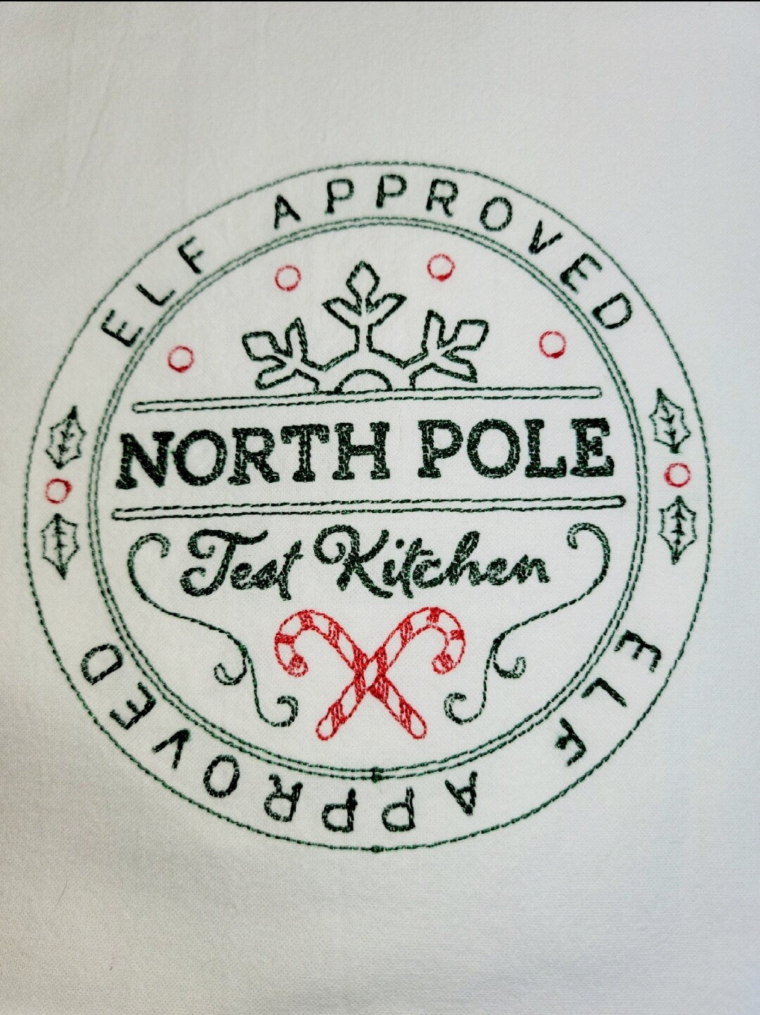 Ships within 24 hours of order | North Pole Tea Towel | Gift Idea | Embroidered Towel | Christmas Decor | Tea Towel | Dish Towel | Santa