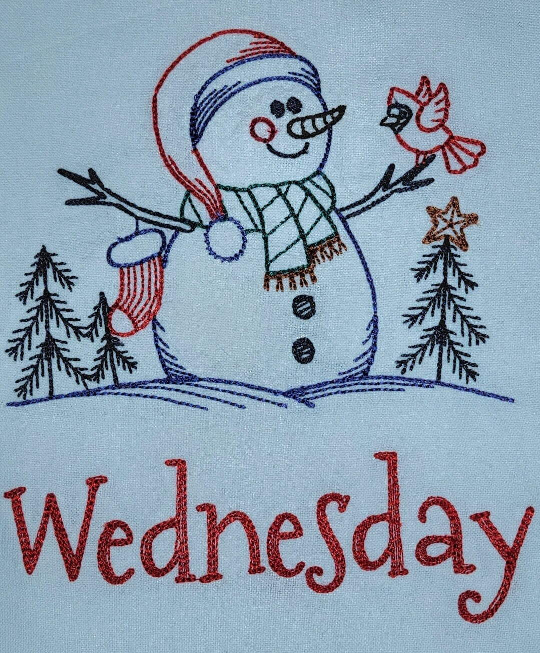 Fast Shipping  | Day of Week Towel Set | Tea Towel | Holiday Decor | Dish Towel | Kitchen Decor | Gift Idea | Christmas Towels | Snowman |