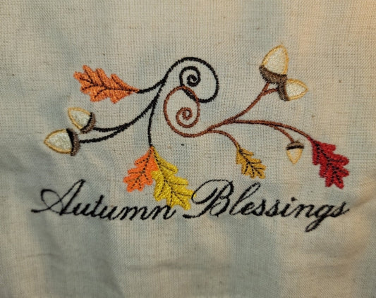 Autumn Blessings Embroidered Table Runner