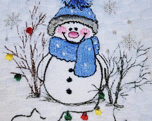 Whimsical, Festive Snowman Towel